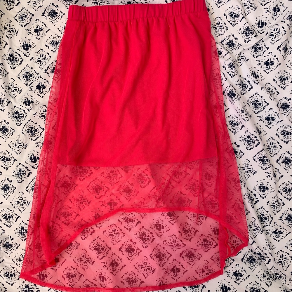 Bright pink skirt with mesh